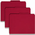 Smead SafeSHIELD 2/5 Tab Cut Letter Recycled Classification Folder, Bright Red, 8 1/2" Width x 11" Length, 10 / Box, SMD14202