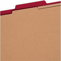 Smead SafeSHIELD 2/5 Tab Cut Letter Recycled Classification Folder, Bright Red, 8 1/2" Width x 11" Length, 10 / Box, SMD14202