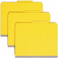 Smead SafeSHIELD 2/5 Tab Cut Letter Recycled Classification Folder, Yellow, 8 1/2" Width x 11" Length, 10 / Box, SMD14203