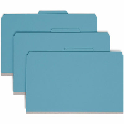 Smead SafeSHIELD 2/5 Tab Cut Legal Recycled Classification Folder, Blue, 8 1/2" Width x 14" Length, 10 / Box, SMD19204