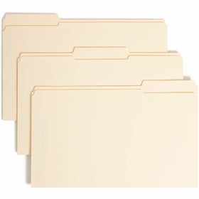 Smead SafeSHIELD 1/3 Tab Cut Legal Recycled Fastener Folder, Manila, 8 1/2" Width x 14" Length, 50 / Box, SMD19555