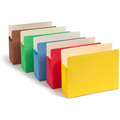 Smead Straight Tab Cut Letter Recycled File Pocket, Redrope, 8 1/2" Width x 11" Length, 5 / Pack, SMD73836