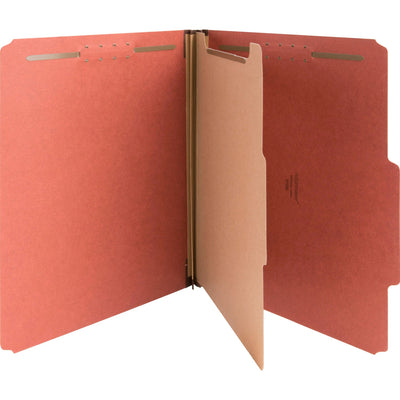Nature Saver 2/5 Tab Cut Letter Recycled Classification Folder, Redrope, 8 1/2" Width x 11" Length, 10 / Box, NAT01050
