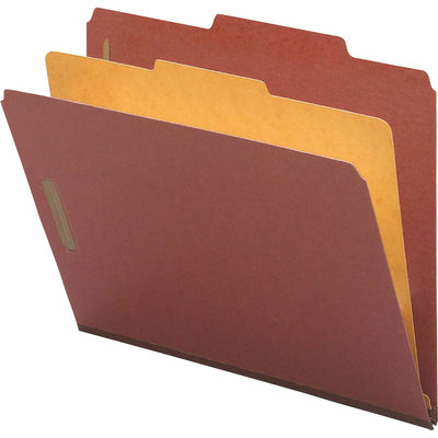 Nature Saver 2/5 Tab Cut Legal Recycled Classification Folder, Red, 8 1/2" Width x 14" Length, 10 / Box, NAT01053