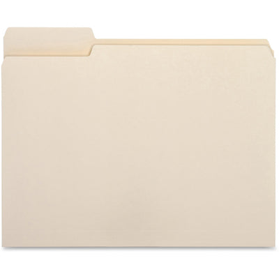 Business Source 1/3 Tab Cut Letter Recycled Top Tab File Folder, Manila, 8 1/2" Width x 11" Length, 100 / Box — view 1