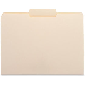 Business Source 1/3 Tab Cut Letter Recycled Top Tab File Folder, Manila, 8 1/2" Width x 11" Length, 100 / Box, BSN16491