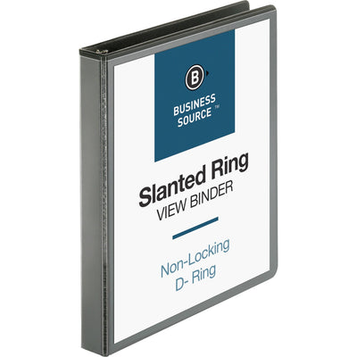 Business Source Basic D-Ring View Binders, Black, 8 1/2" Width x 11" Length, BSN28446