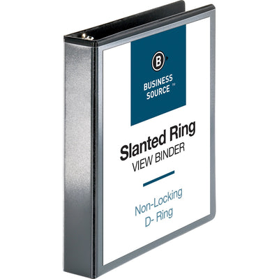 Business Source Basic D-Ring View Binders, Black, 8 1/2" Width x 11" Length, 12EA/CT — view 1
