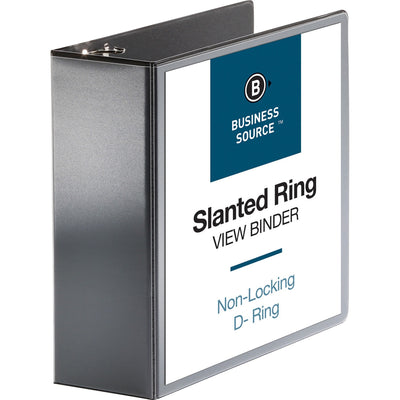 Business Source Basic D-Ring View Binders, Black, 8 1/2" Width x 11" Length, BSN28450
