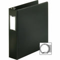 Business Source Basic Round Ring Binder w/Label Holder, Black, 8 1/2" Width x 11" Length, BSN28561