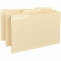 Business Source 1/3 Tab Cut Legal Recycled Top Tab File Folder, Manila, 8 1/2" Width x 14" Length, 100 / Box, BSN43560