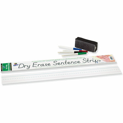 Dixon Ticonderoga Pacon Dry Erase Sentence Strips, White, 30 / Pack, PAC5185