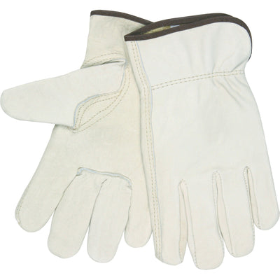 MCR Safety Leather Driver Gloves, Beige, 1 Pair, MCS3211M