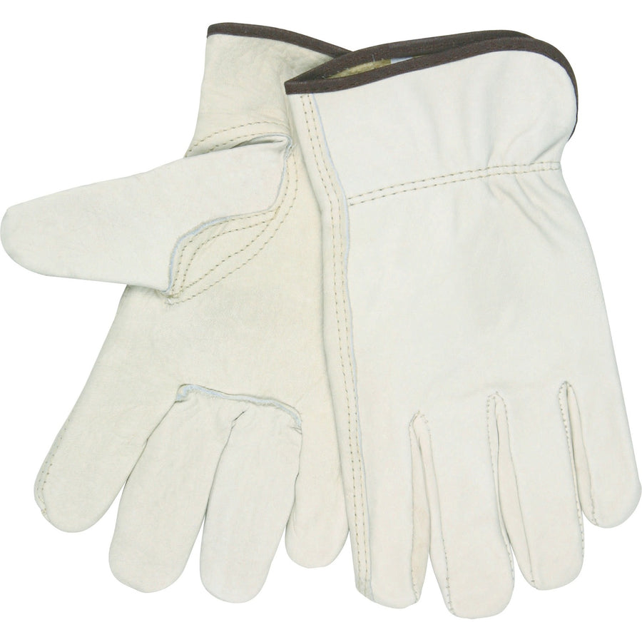 MCR Safety Leather Driver Gloves, Medium, Beige, 1 Pair, MCS3211M