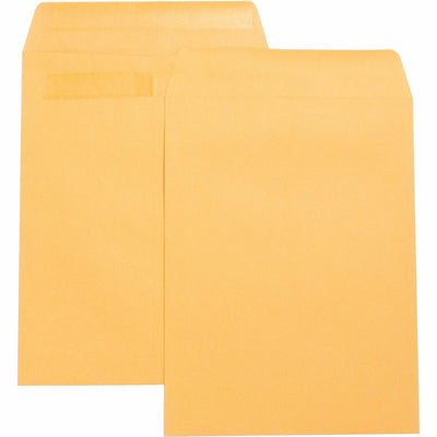Business Source Press-To-Seal Catalog Envelopes, Brown Kraft, 1 Box, BSN42123