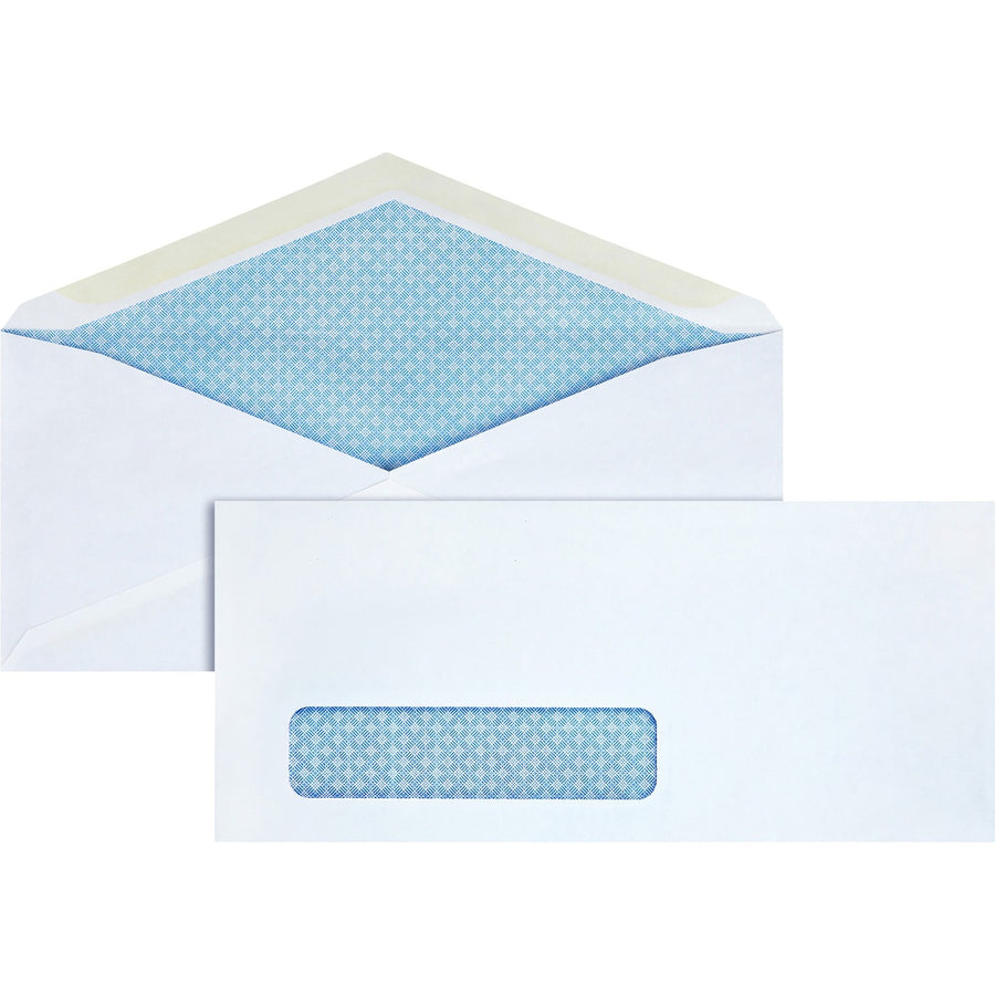 Business Source No. 10 Tinted Diagonal Seam Window Envelopes, White, 1 Box — view 1