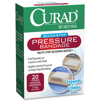 Medline Curad Pressure Adhesive Bandage, Green, 100 / Box, MIINON85100
