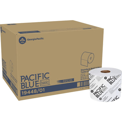Georgia Pacific . Pacific Blue Basic Standard Roll Toilet Paper, White, 48 / Carton, GPC1944801