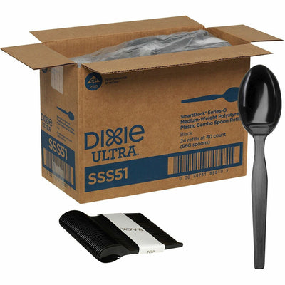 Georgia Pacific . GP Pro Dixie Ultra Smartstock Series-O Medium-weight Combo Spoon Refill, Black, 24 / Carton, DXESSS51