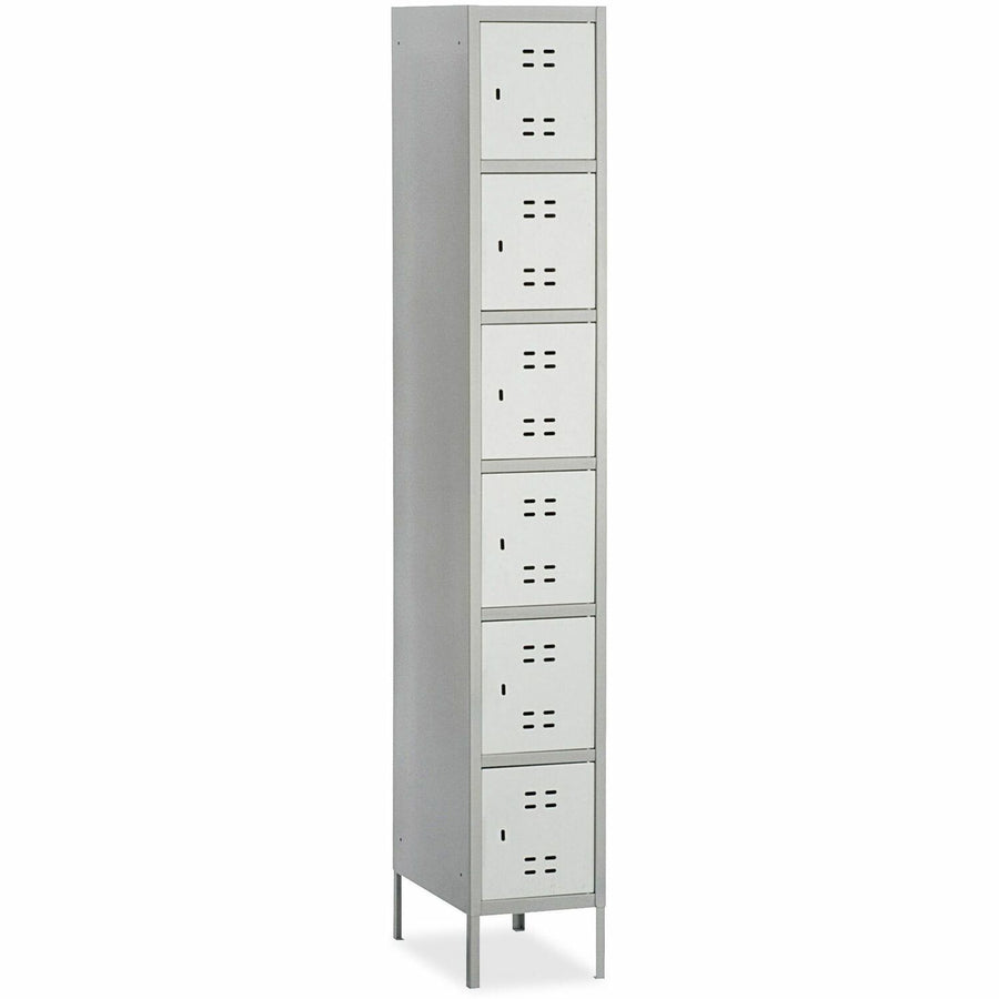 Safco Six-Tier Two-tone Box Locker with Legs, 18" x 78", Gray, Steel, SAF5524GR