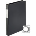 Business Source Basic Round Ring Binder w/Label Holder, Black, 8 1/2" Width x 11" Length, BSN28559
