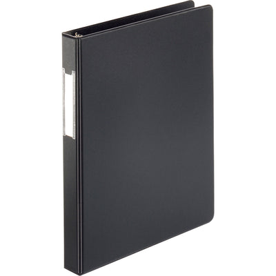 Business Source Basic Round Ring Binder w/Label Holder, Black, 8 1/2" Width x 11" Length, 12EA/CT — view 1