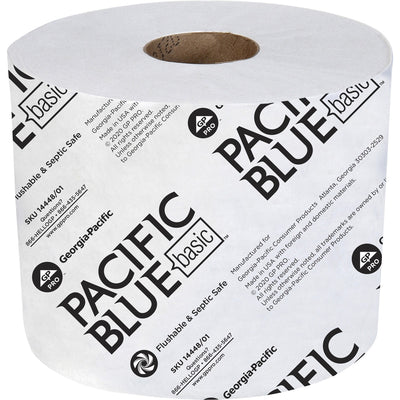 Georgia Pacific . Pacific Blue Basic Standard Roll Toilet Paper, White, 48 / Carton, GPC14448/01