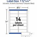 Avery Easy Peel Inkjet Printer Mailing Labels, Matte, 140 / Pack, AVE18662