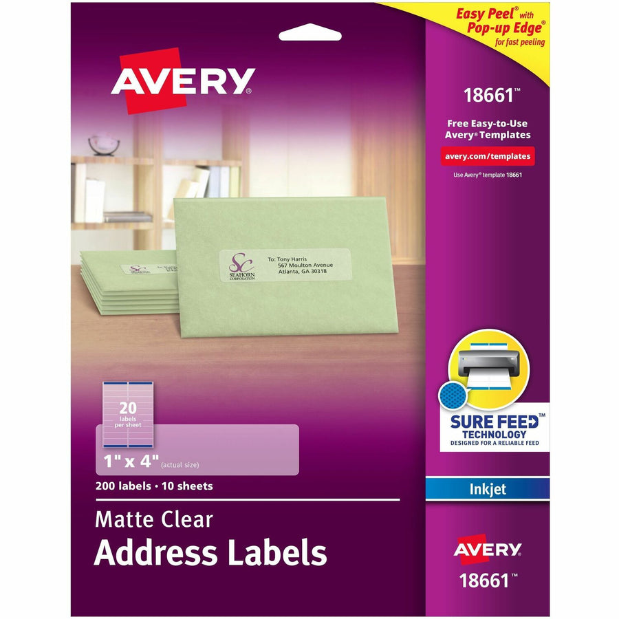 Avery Easy Peel Inkjet Printer Mailing Labels, Matte, 200 / Pack — view 1
