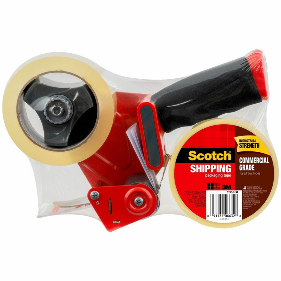 Scotch Commercial-Grade Shipping/Packaging Tape, Clear, 1.88", 54.60 yd, 3", 1 / Pack, MMM37502ST