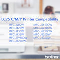 Brother Innobella LC753PKS Original Inkjet Ink Cartridge - Cyan, Magenta, Yellow - 3 / Pack, BRTLC753PKS