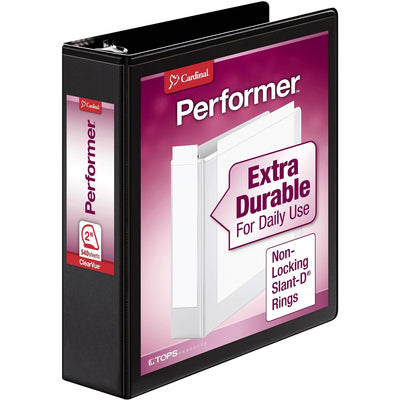 TOPS Cardinal Performer ClearVue Slant-D Ring Binder, Black, 8 1/2" Width x 11" Length, CRD17501CB