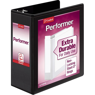 TOPS Cardinal Performer ClearVue Slant-D Ring Binder, Black, 8 1/2" Width x 11" Length, CRD17811CB