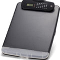 Officemate Slim Clipboard Storage Box with Calculator, Charcoal, 10" Width x 14 1/2" Length, OIC83306