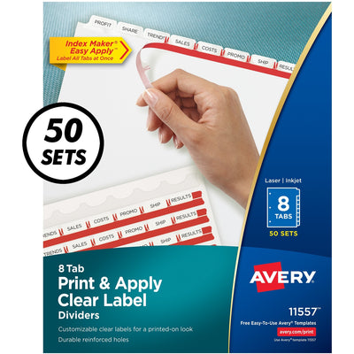 Avery Index Maker Index Divider, White, 50 / Box, AVE11557