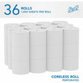 Kimberly-Clark Scott Essential Coreless High-Capacity Standard Roll Toilet Paper, White, 1 Carton, KCC04007