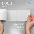 Kimberly-Clark Scott Essential Coreless High-Capacity Standard Roll Toilet Paper, White, 1 Carton, KCC04007