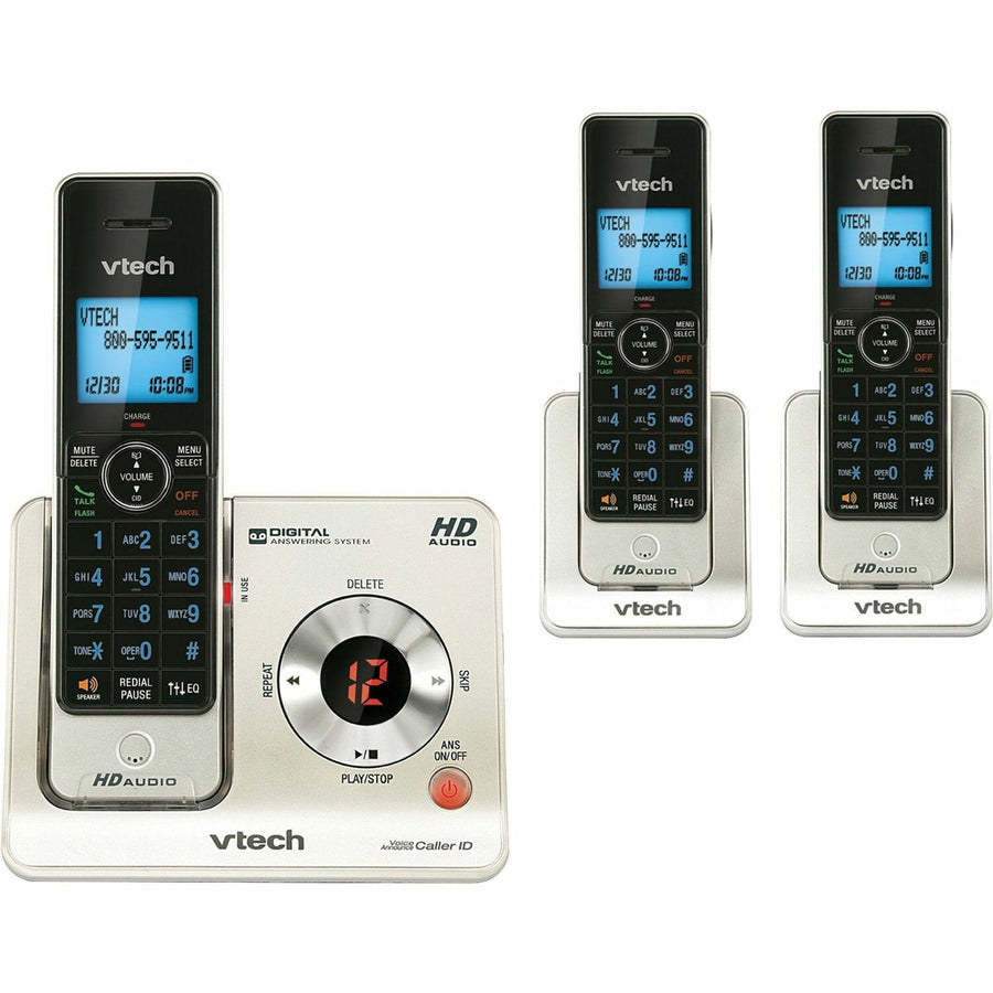 VTech LS64253 Expandable Cordless Telephone, 4" x 6.7", Black, Hands-free, VTELS64253