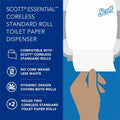 Kimberly-Clark Scott Coreless Standard Roll Toilet Paper Dispenser, White, 2 x Roll, KCC09605