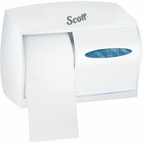 Kimberly-Clark Scott Coreless Standard Roll Toilet Paper Dispenser, White, 2 x Roll, KCC09605