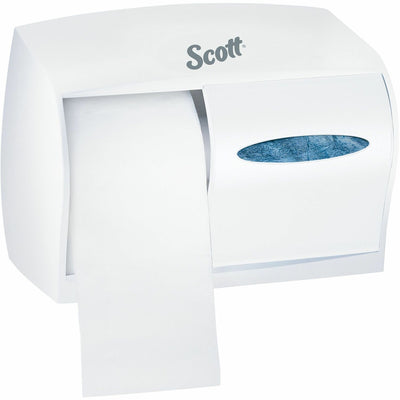 Kimberly-Clark Scott Coreless Standard Roll Toilet Paper Dispenser, White, 2 x Roll, KCC09605