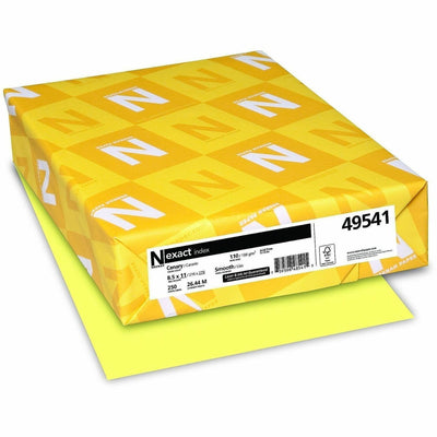 Neenah Paper Exact Heavyweight Index Paper - Canary, 8 1/2" x 11", 1 Pack, WAU49541