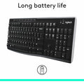 Logitech K270 Keyboard, Black, 1, LOG920003051