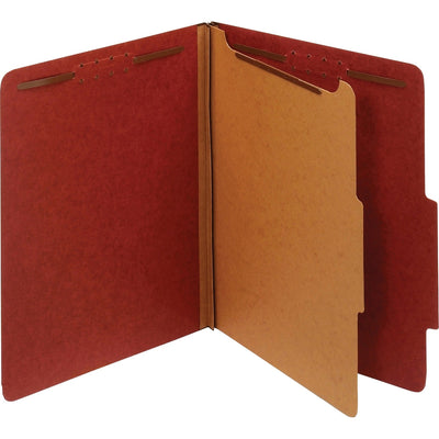 TOPS Pendaflex 2/5 Tab Cut Letter Recycled Classification Folder, Red, 8 1/2" Width x 11" Length, 10 / Box, PFX23775R
