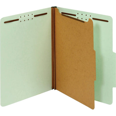 TOPS Pendaflex 2/5 Tab Cut Letter Recycled Classification Folder, Green, 8 1/2" Width x 11" Length, 10 / Box, PFX23776R