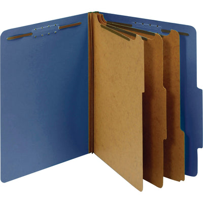 TOPS Pendaflex 2/5 Tab Cut Letter Recycled Classification Folder, Dark Blue, 8 1/2" Width x 11" Length, 10 / Box, PFX24096
