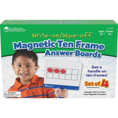 Learning Resources Magnetic 10-frame Answer Boards, Yellow, 4 / Set, LRNLER6645