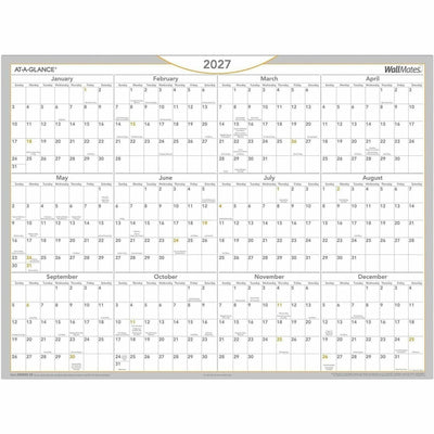 ACCO At-A-Glance WallMates Self-Adhesive Dry-Erase Calendar, White, 18", 3EA/BX 2BX/CT — view 1