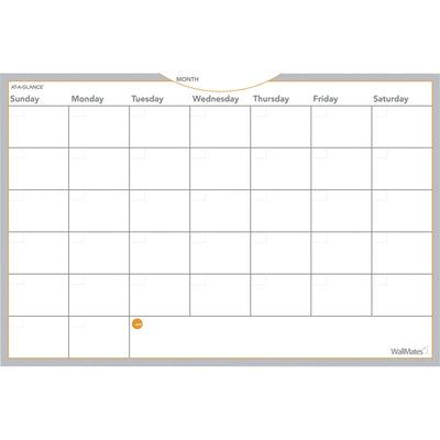 ACCO At-A-Glance WallMates Monthly Planning Surface, White, 24", AAGAW602028