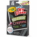 Crayola Odorless Dry Erase Crayons, Bright Assorted, 8 / Box, CYO98-5202
